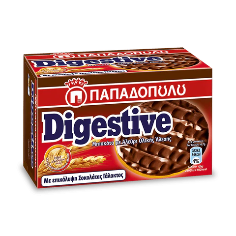 Papadopoulos Digestive with Milk Chocolate 200g