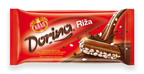 Dorina Riza, Milk Chocolate with Puffed Rice, 75g