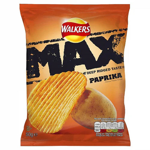 Walkers Max Paprika Crisps 50g